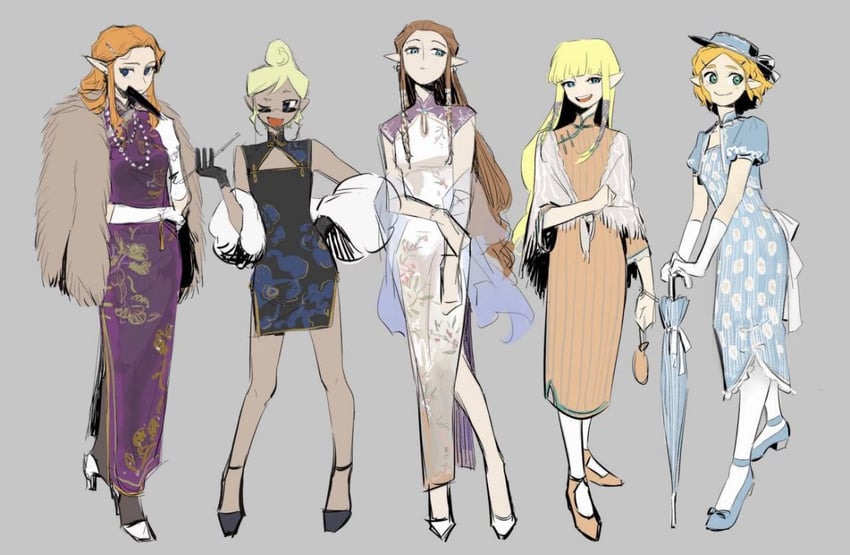 princess zelda and tetra (the legend of zelda and 5 more) drawn by senzo6700