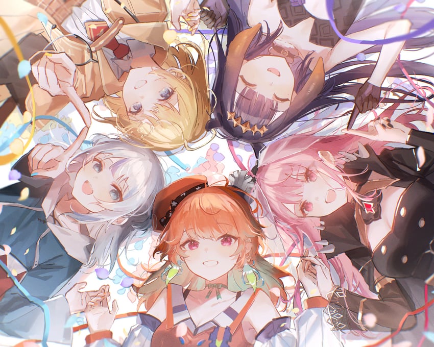 gawr gura, mori calliope, ninomae ina'nis, takanashi kiara, and watson amelia (hololive and 1 more) drawn by oyuyu
