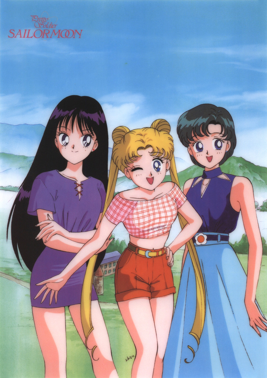tsukino usagi, mizuno ami, and hino rei (bishoujo senshi sailor moon) drawn by tadano_kazuko