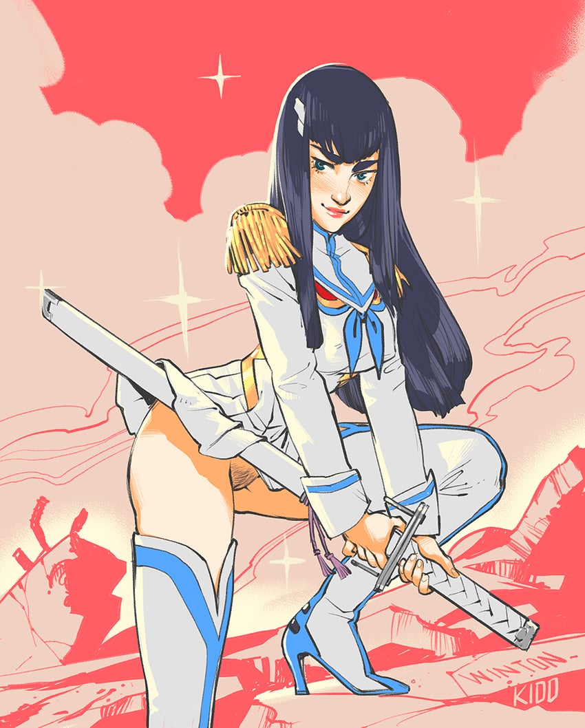 kiryuuin satsuki and junketsu (kill la kill) drawn by winton_kidd