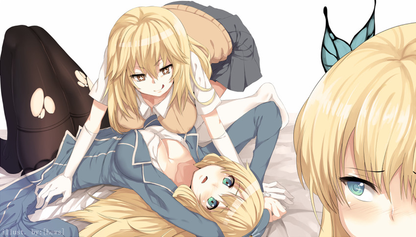 atago, shokuhou misaki, and kashiwazaki sena (kantai collection and 3 more) drawn by hews