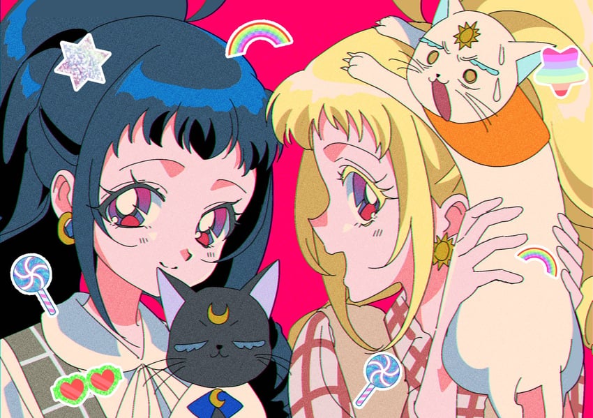 solulu, luluna, kagayaki alice, and kagayaki eve (bishoujo senshi sailor moon and 2 more) drawn by zashima