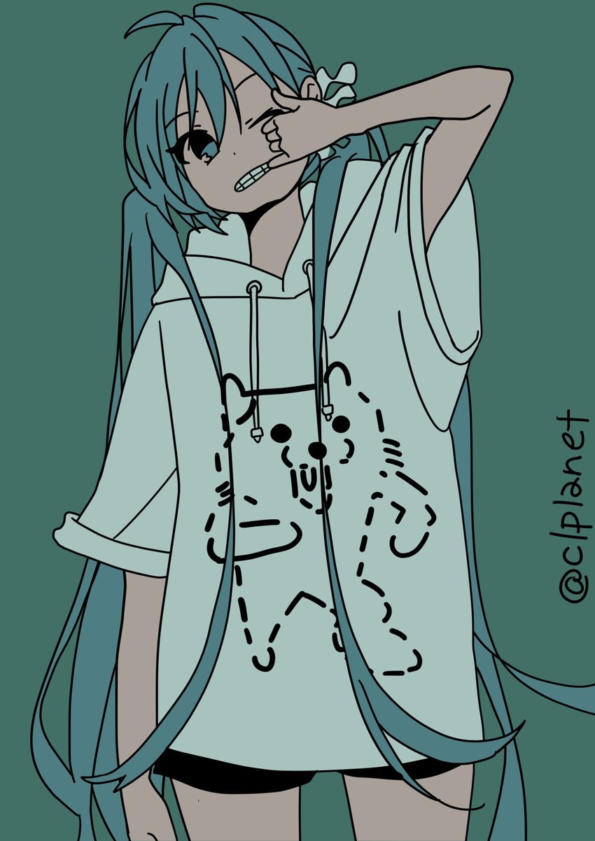 hatsune miku and kuma (vocaloid and 1 more) drawn by aira_(exp)
