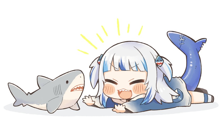 gawr gura (hololive and 1 more) drawn by same_anko