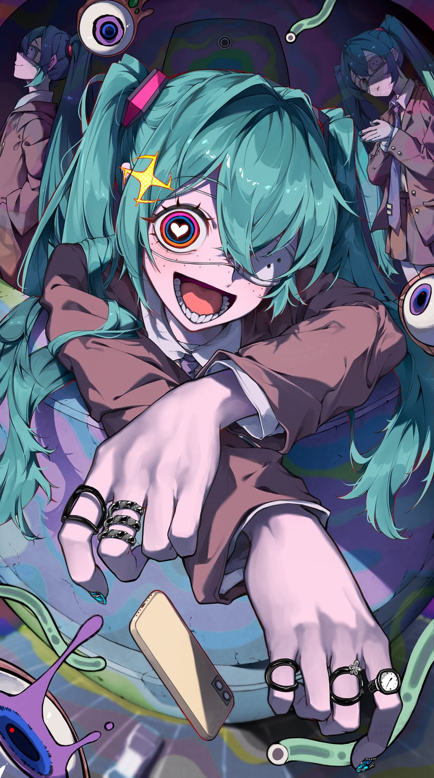 hatsune miku (vocaloid and 1 more) drawn by kobacha_(ochakoba)