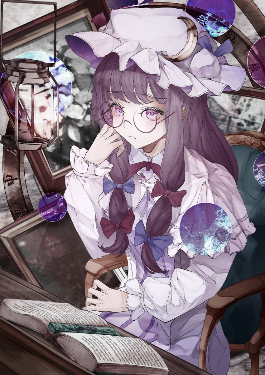 patchouli knowledge (touhou and 1 more) drawn by fasuka