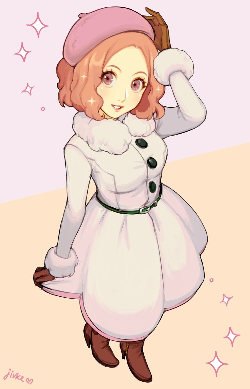 okumura haru (persona and 2 more) drawn by jivke