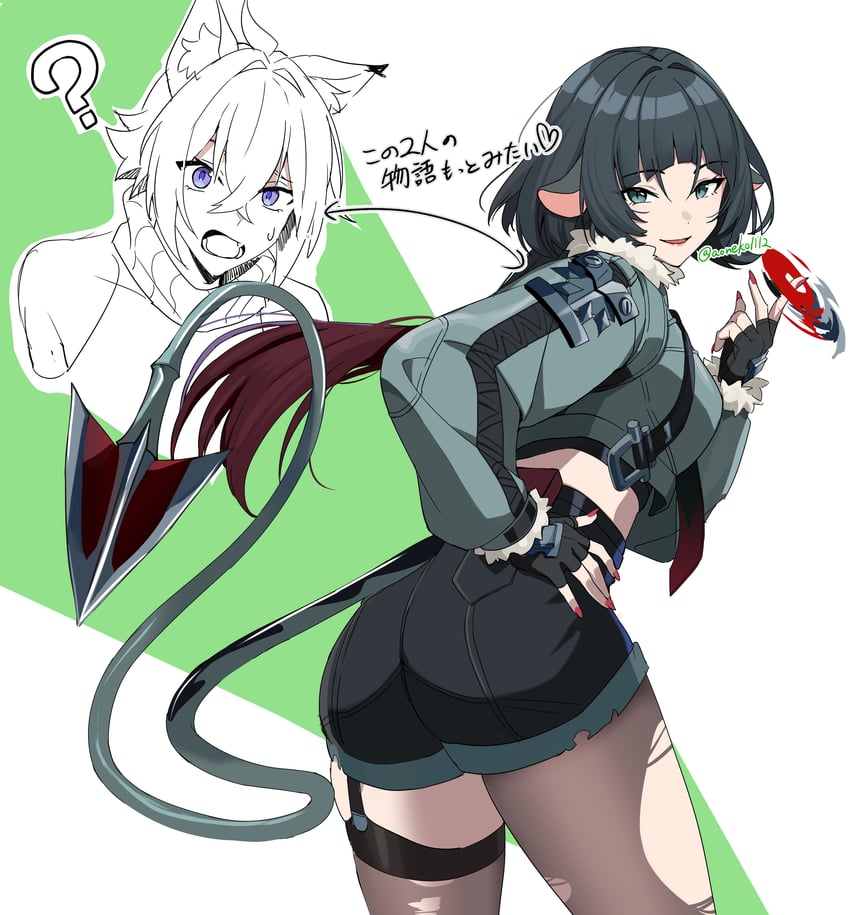 jane doe and seth lowell (zenless zone zero) drawn by aoneko1112