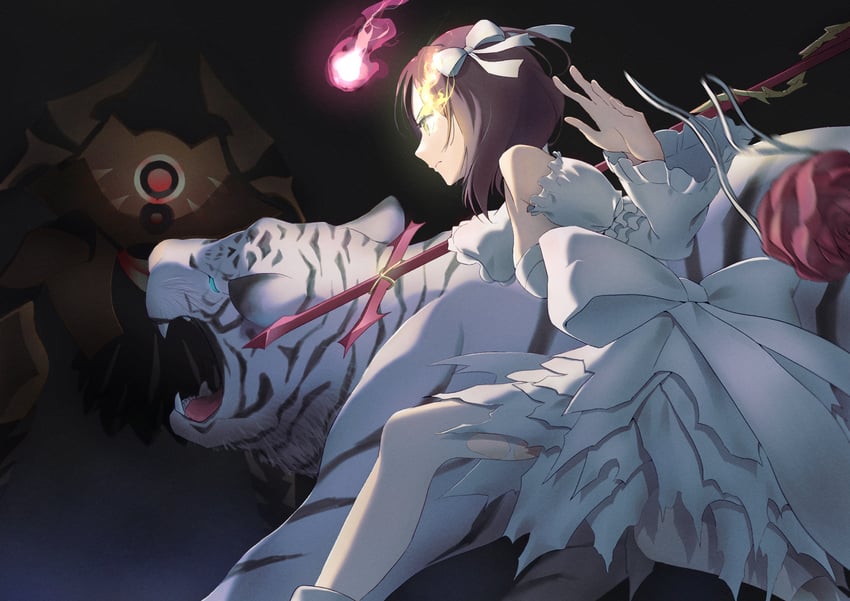 hiiragi kozue and byakko (heaven burns red) drawn by raimuminnt