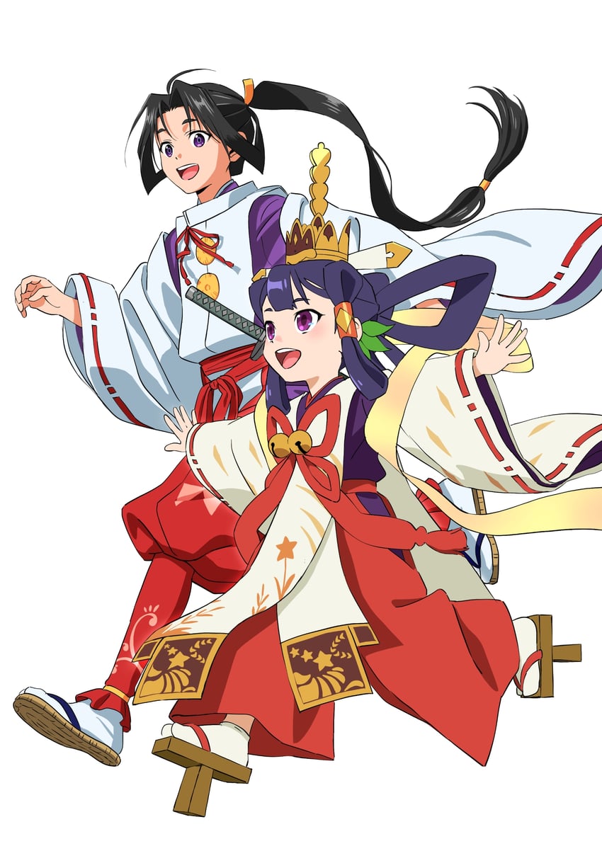 houjou tokiyuki and sakuna-hime (nige jouzu no wakagimi and 1 more) drawn by izumi_seguchi