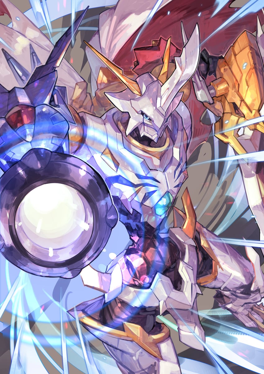 omegamon and omegamon x-antibody (digimon) drawn by tapioka_chaso