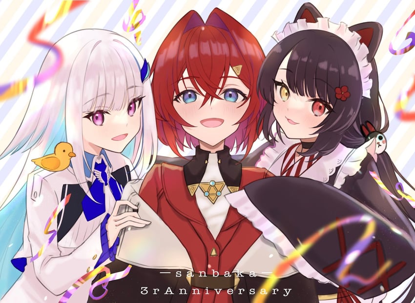 lize helesta, ange katrina, inui toko, and sebastian piyodore (nijisanji) drawn by haruwo