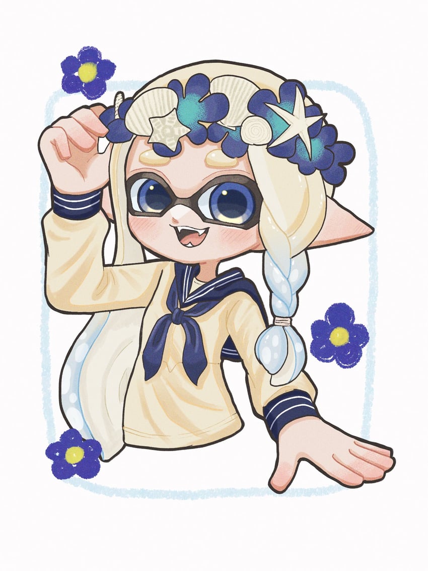 inkling player character and inkling girl (splatoon and 1 more) drawn by mina_p