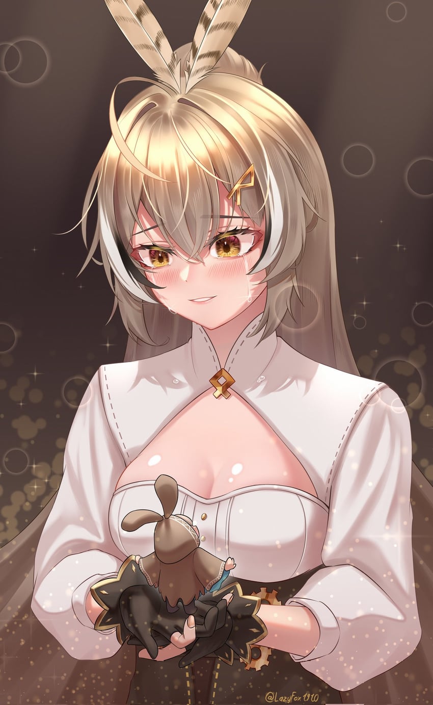 nanashi mumei (hololive and 2 more) drawn by lazyfox