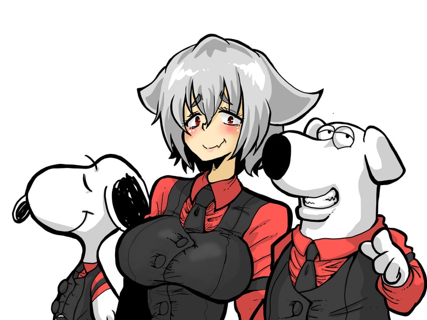 inubashiri momiji, cerberus, snoopy, brian griffin, and kuso inu (touhou and 4 more) drawn by great_gonzales