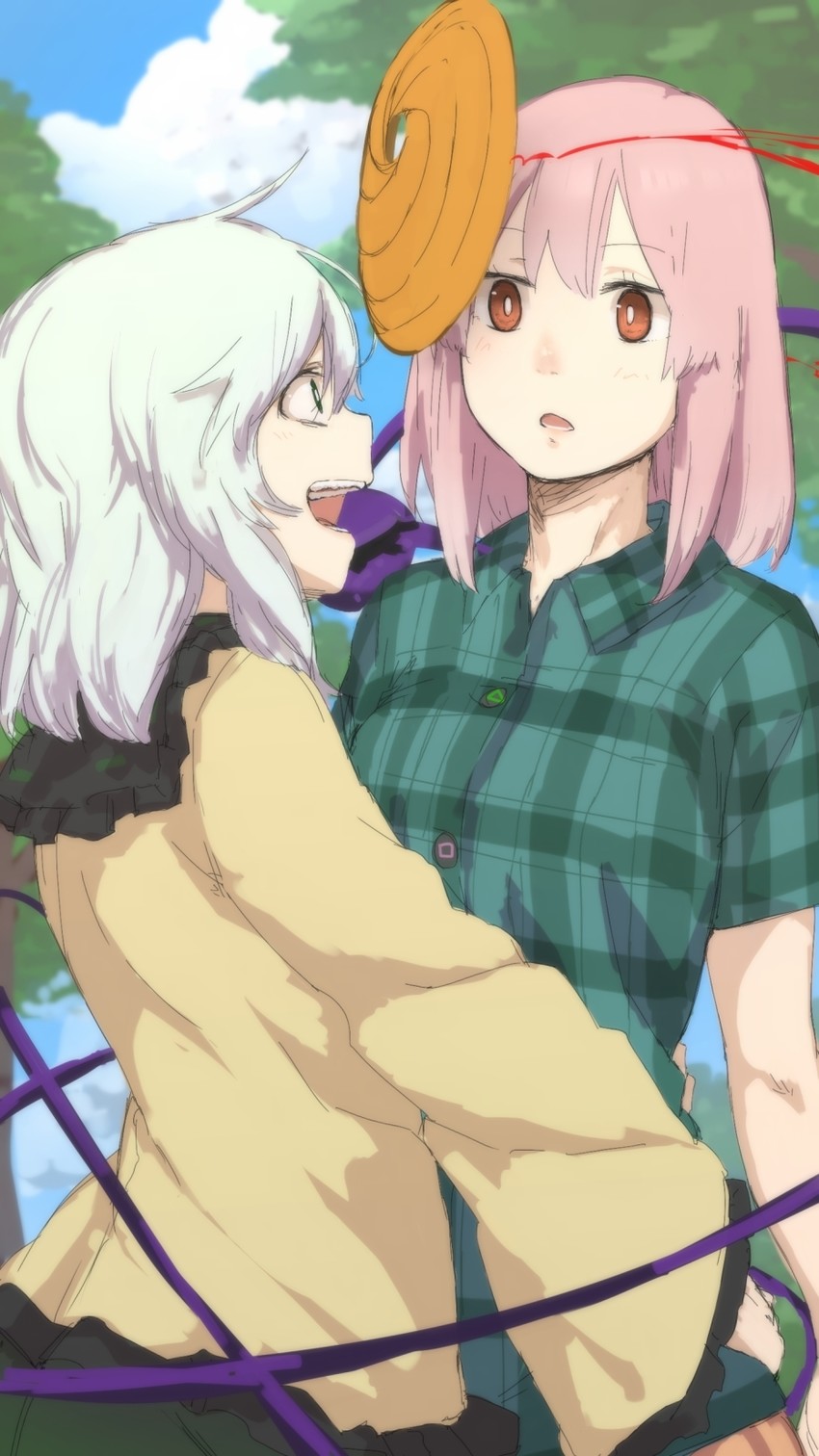 komeiji koishi, hata no kokoro, uchiha obito, and tobi (touhou and 2 more) drawn by terimayo