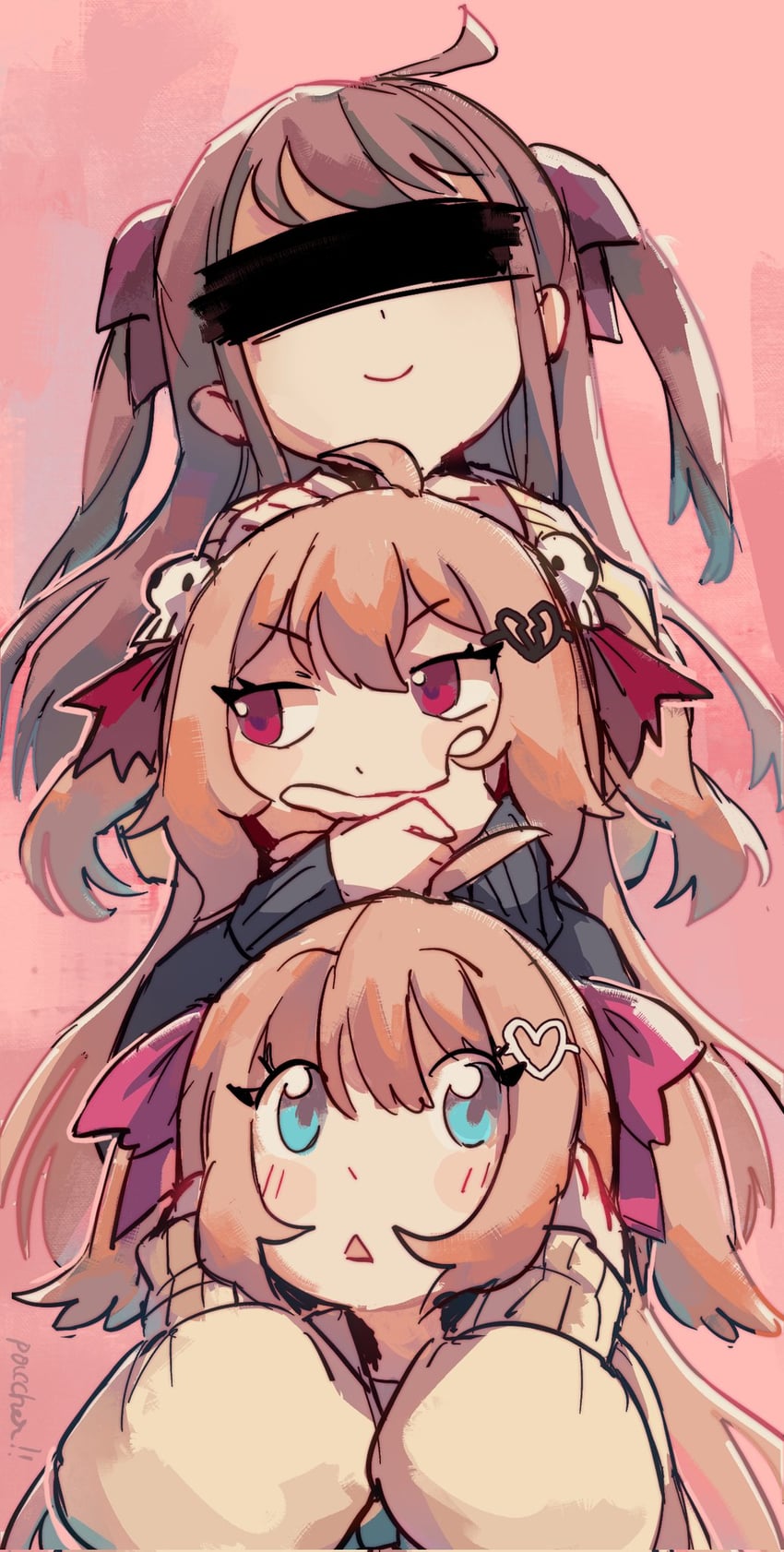 neuro-sama, evil neuro-sama, and momose hiyori (vedal ai and 1 more) drawn by pasharuu