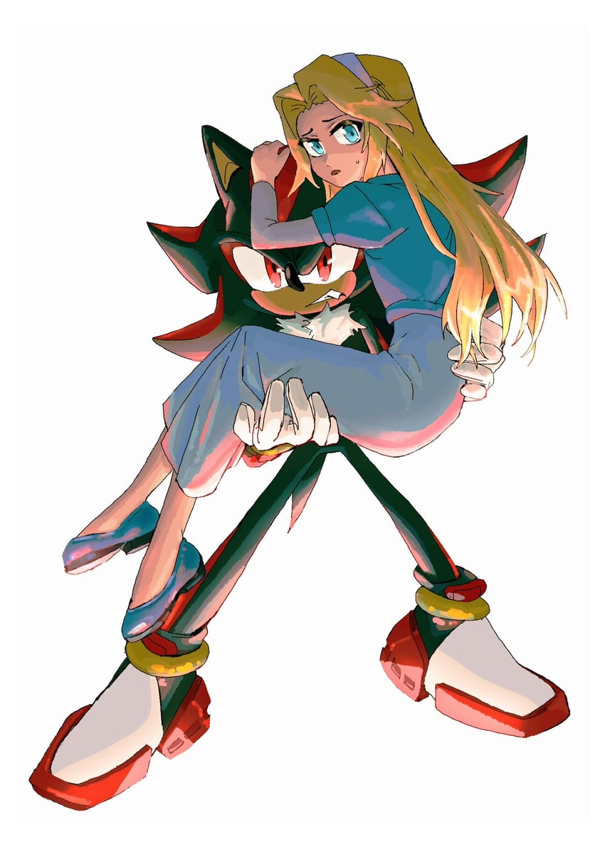 shadow the hedgehog and maria robotnik (sonic) drawn by chaodaycare