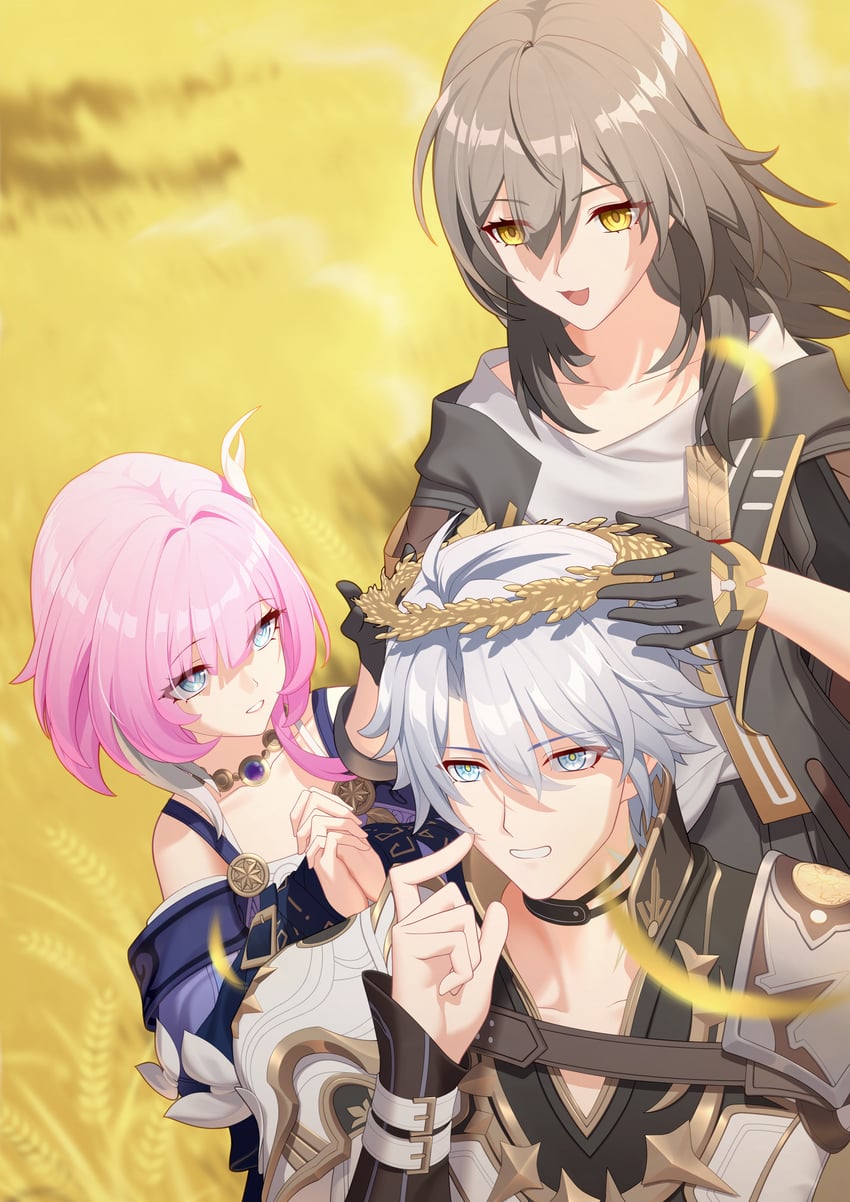 trailblazer, stelle, phainon, and cyrene (honkai and 1 more) drawn by sasaki3rd
