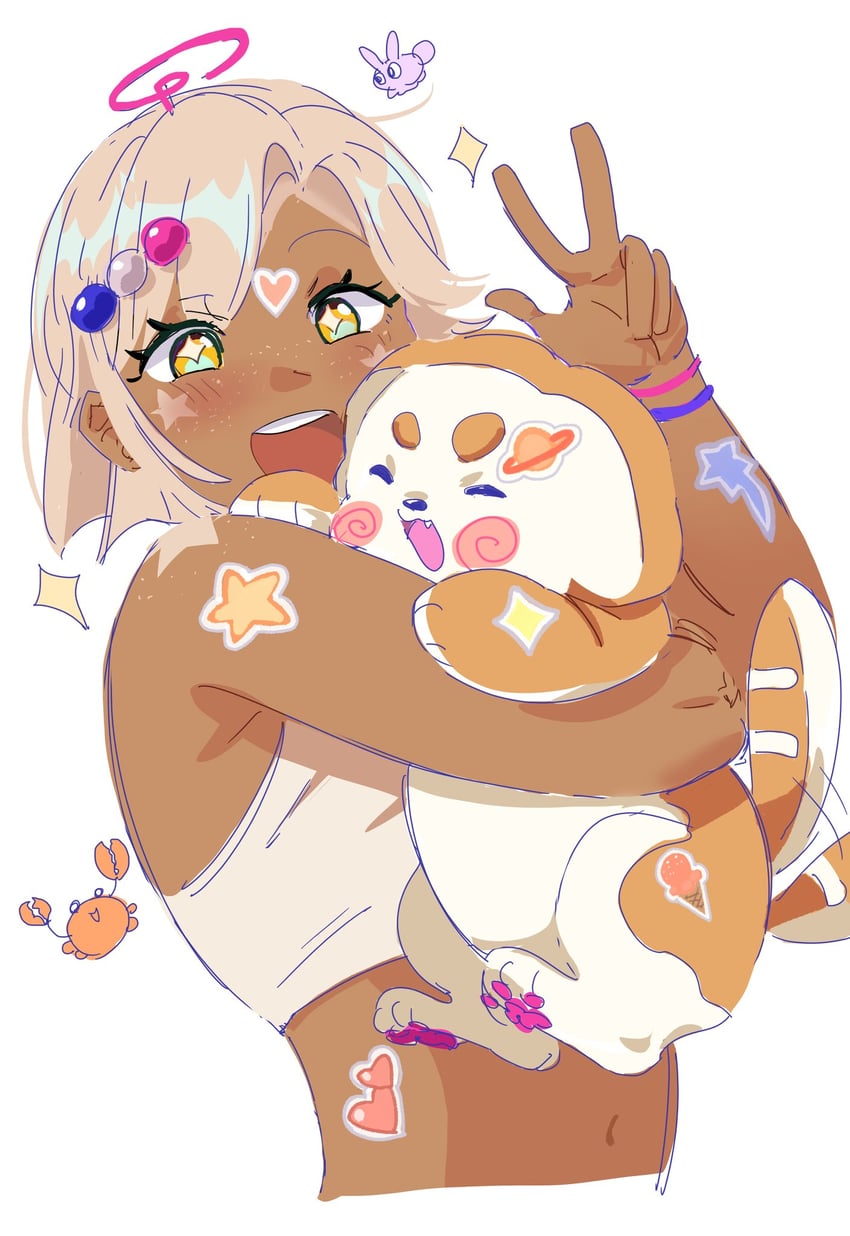tsukumo sana, kaniko, usaslug, and sanallite (hololive and 1 more) drawn by yorobisan