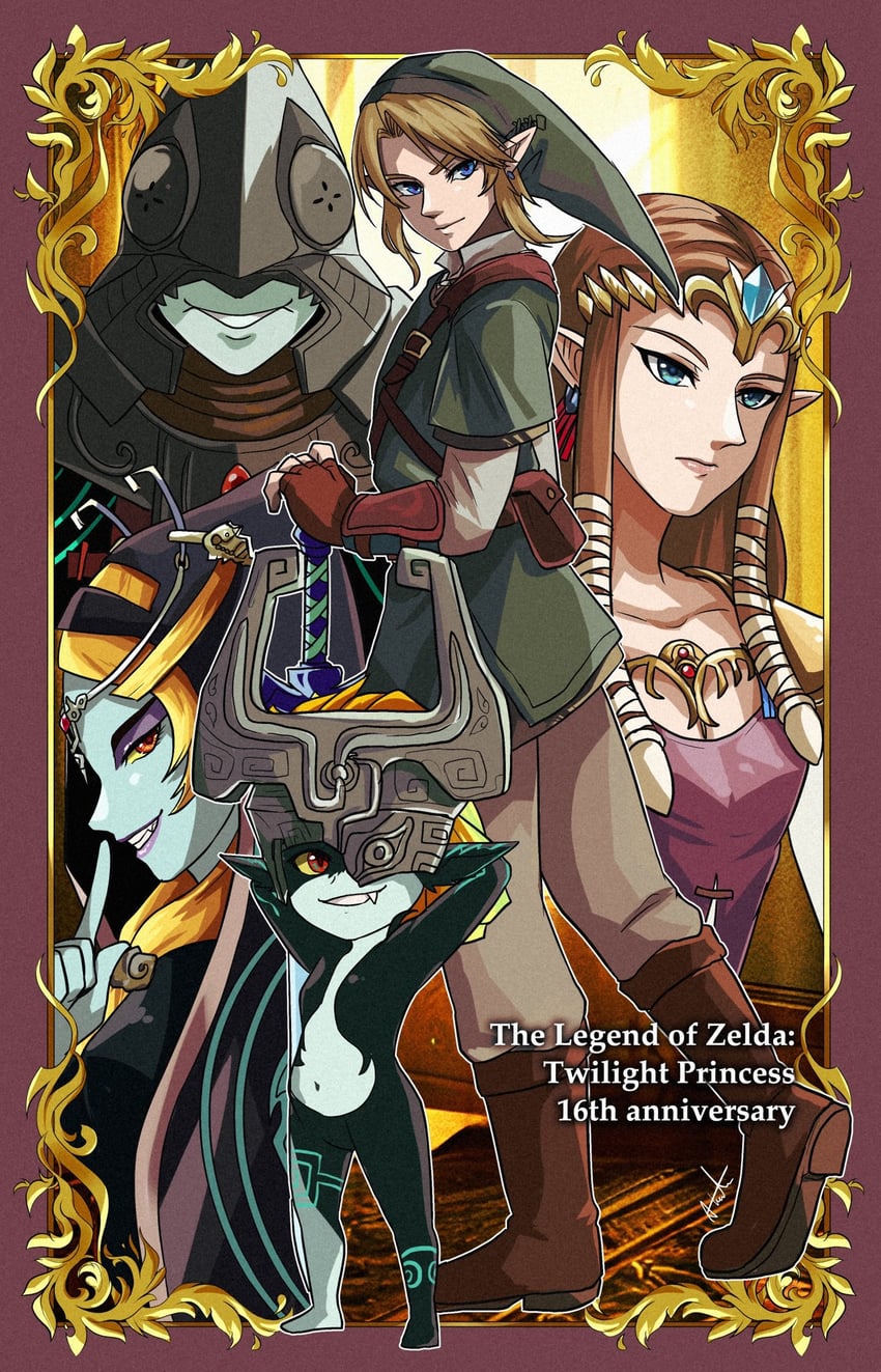link, princess zelda, midna, and zant (the legend of zelda and 1 more) drawn by sakuya_996
