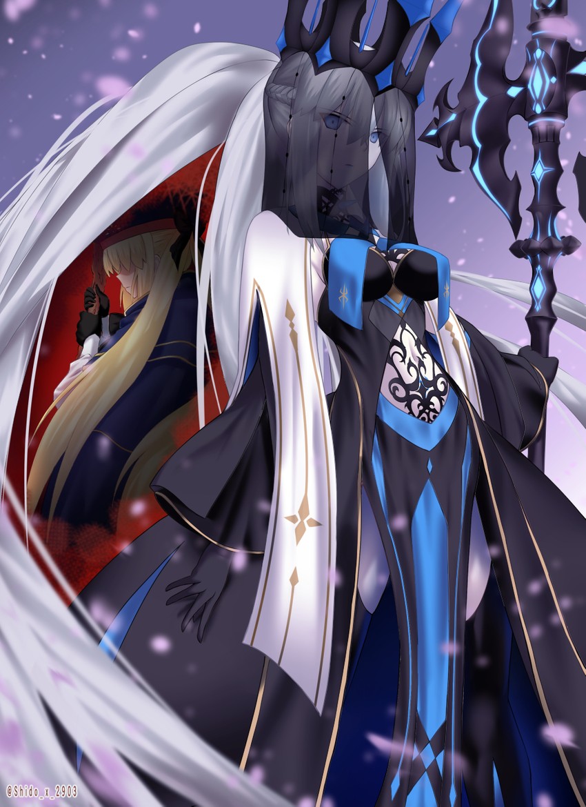 morgan le fay and aesc (fate and 1 more) drawn by shidou_(x_2903)