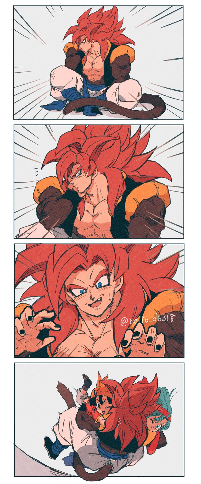 gogeta, pan, and bra (dragon ball and 1 more) drawn by relio_db318