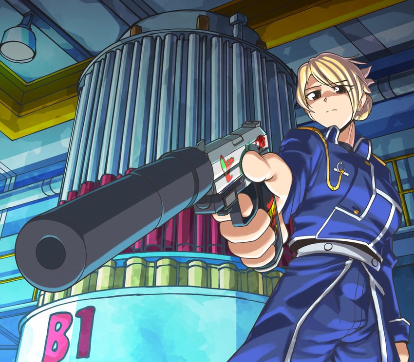 riza hawkeye (fullmetal alchemist and 2 more) drawn by hugo_(rushbordie)