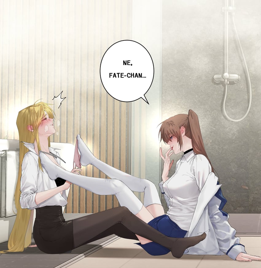 fate testarossa and takamachi nanoha (lyrical nanoha and 2 more) drawn by kaichan2536