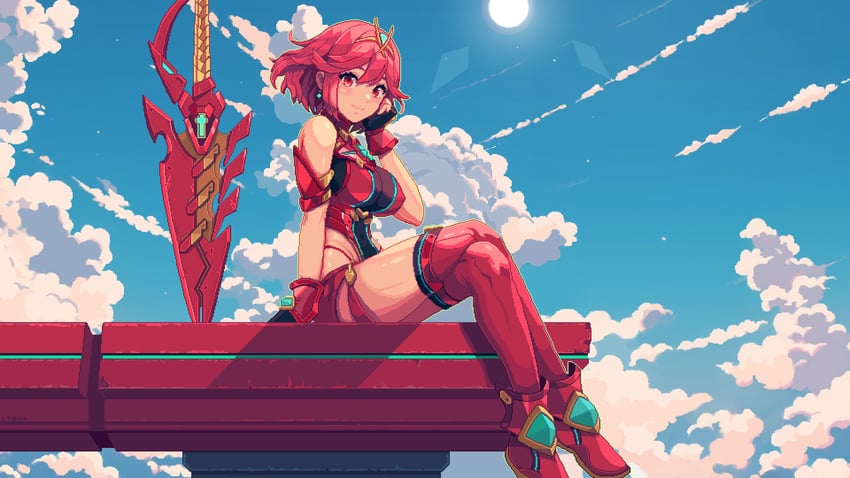 pyra (xenoblade chronicles and 1 more) drawn by itzah