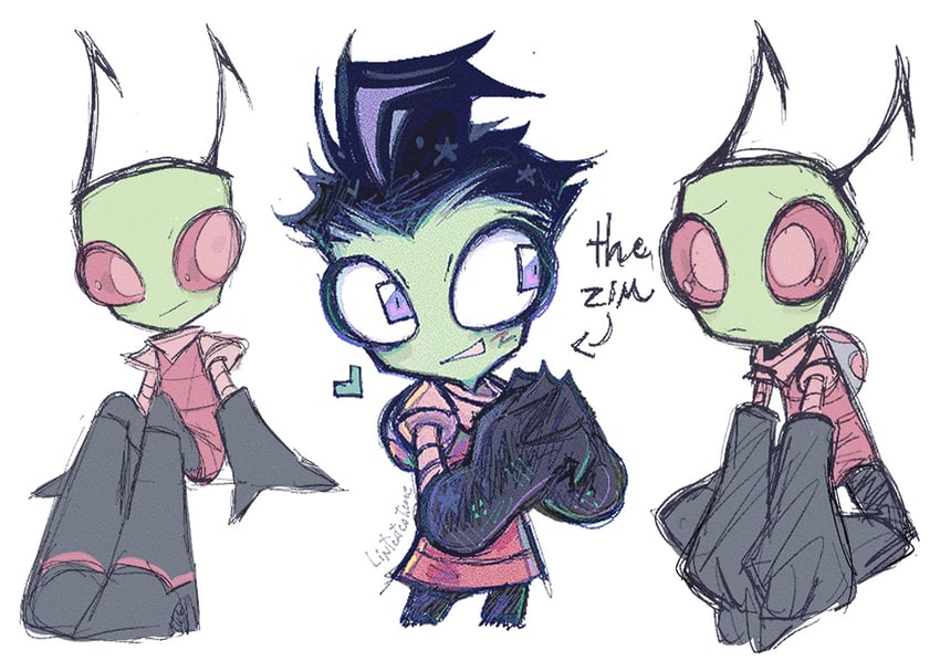 zim (invader zim) drawn by linterteatime