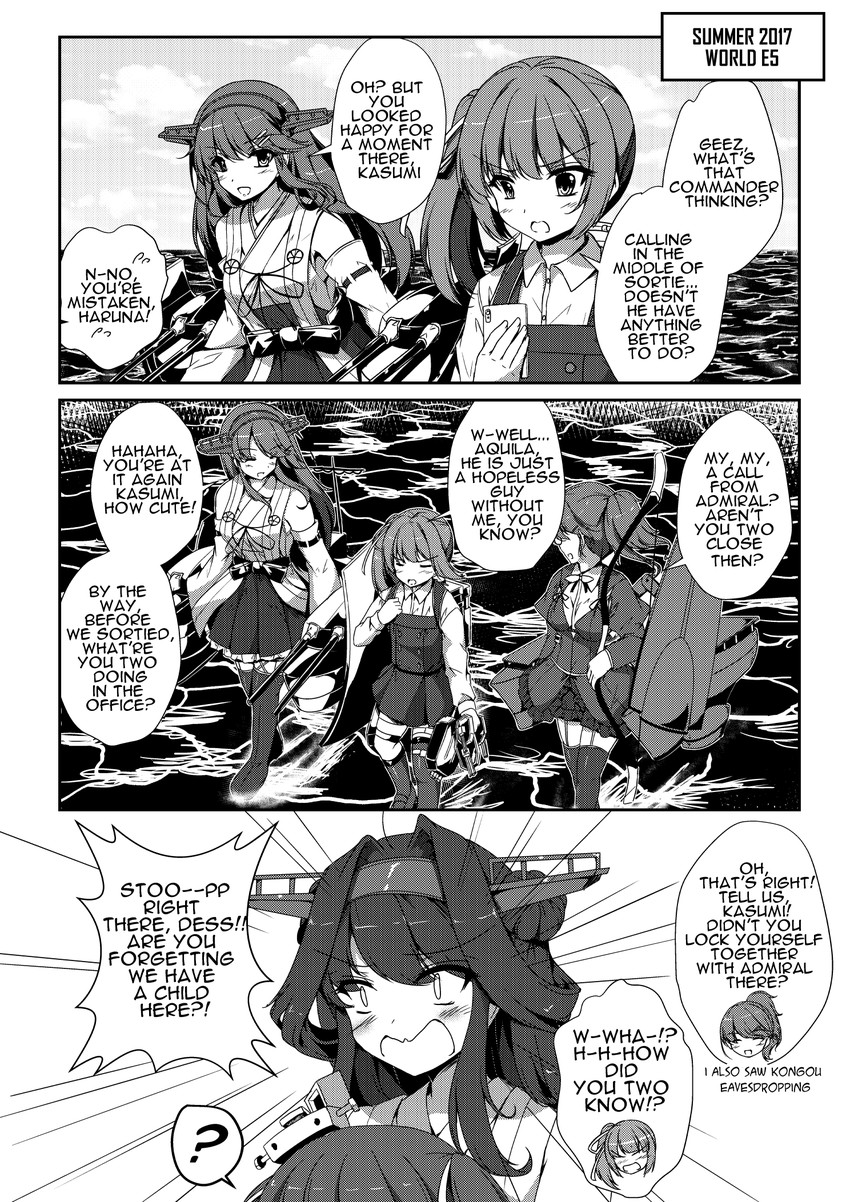 kongou, haruna, kasumi, kasumi kai ni, kongou kai ni, and 3 more (kantai collection) drawn by sheita