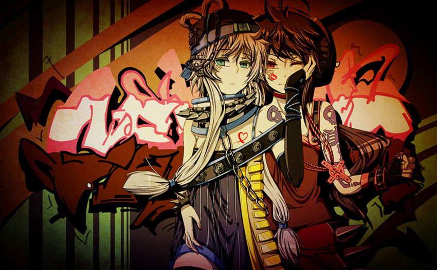 luo tianyi and yuezheng ling (vocaloid and 1 more) drawn by jin_chongtian