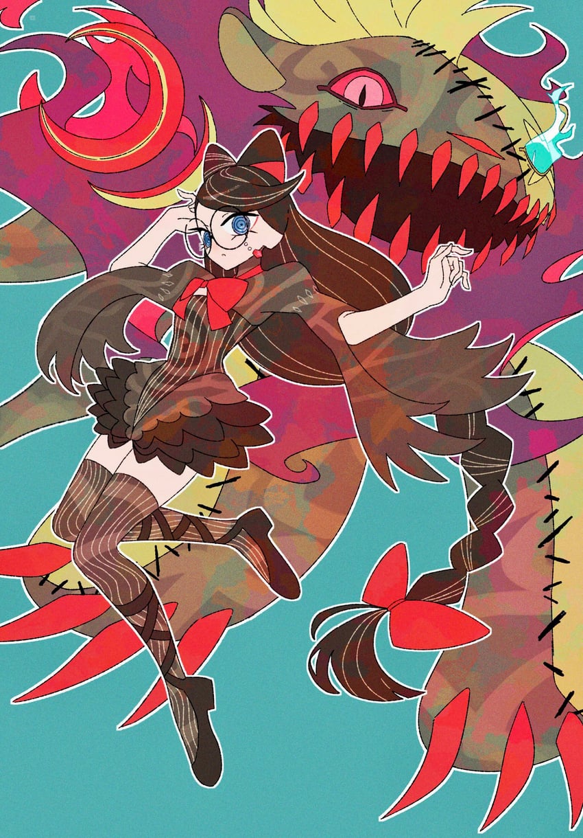 cereza and cheshire (bayonetta and 1 more) drawn by rii_(mrhc7482)