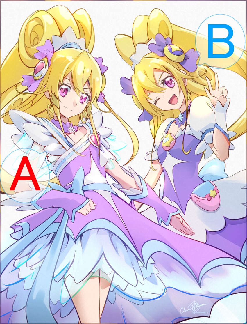 aida mana, cure heart, and cure selene (precure and 2 more) drawn by clear_glass_(mildmild1311)