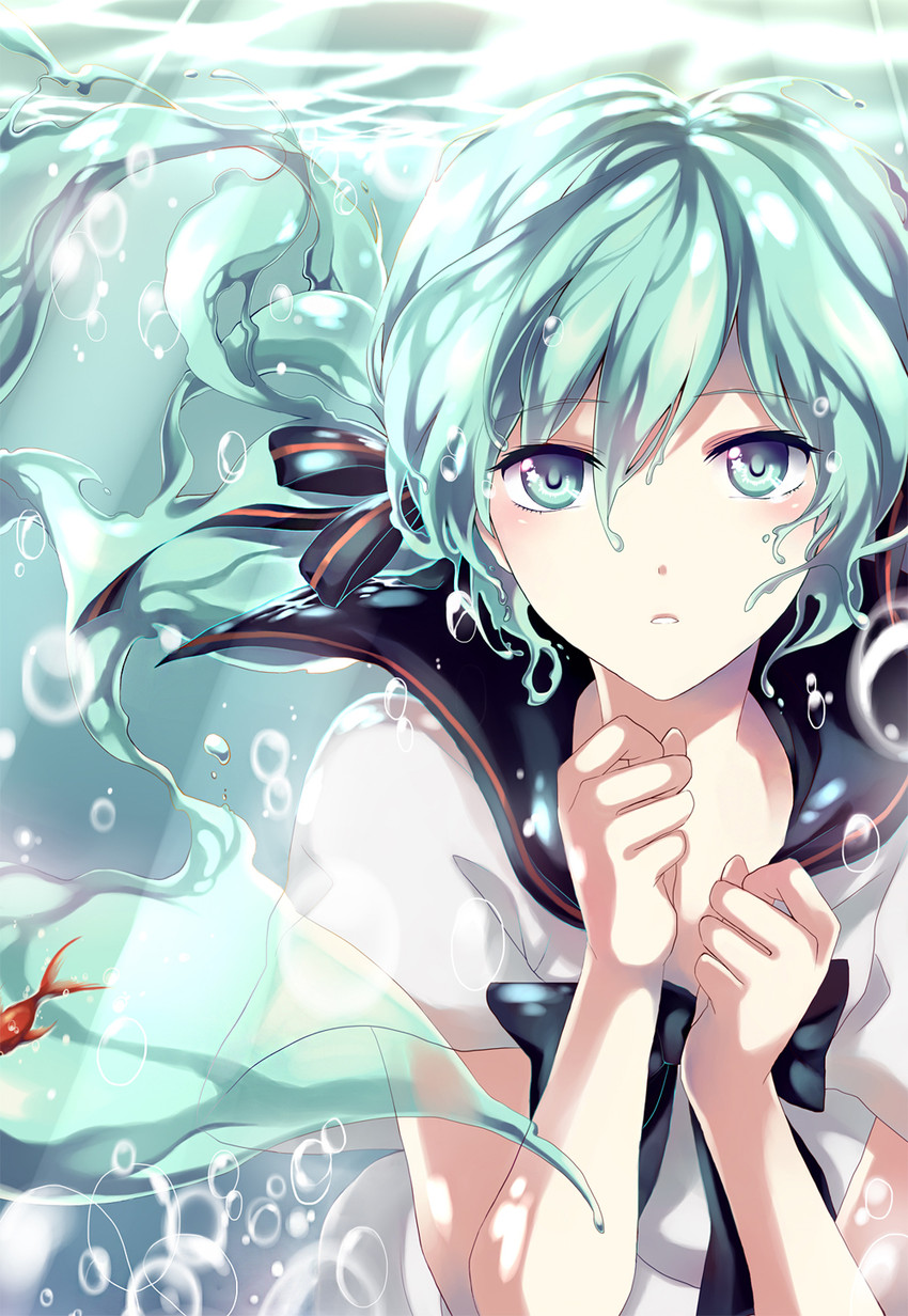 hatsune miku and bottle miku (vocaloid) drawn by moire_(synwa)