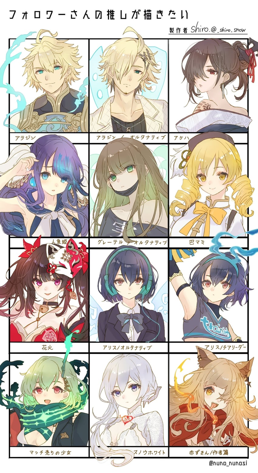 sparkle, red riding hood, snow white, alice, gretel, and 4 more (honkai and 4 more) drawn by shiro_snow