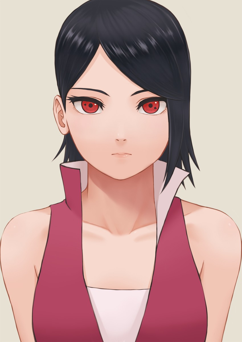 uchiha sarada (naruto and 1 more) drawn by mil_k_vanilla