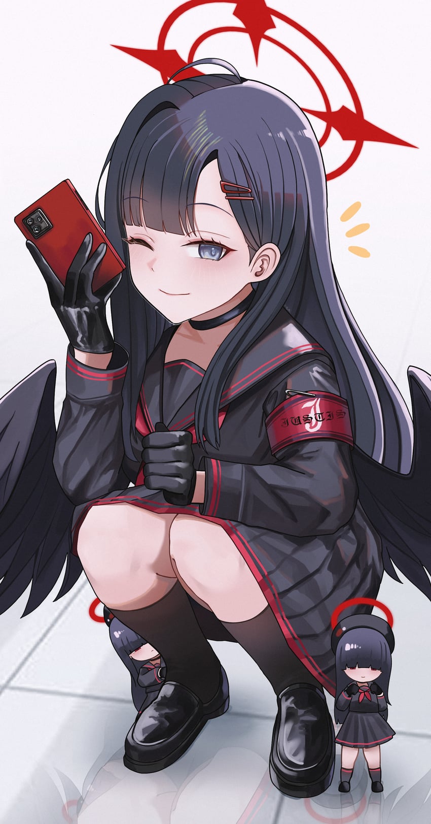 ichika and justice task force member (blue archive) drawn by gimyogi