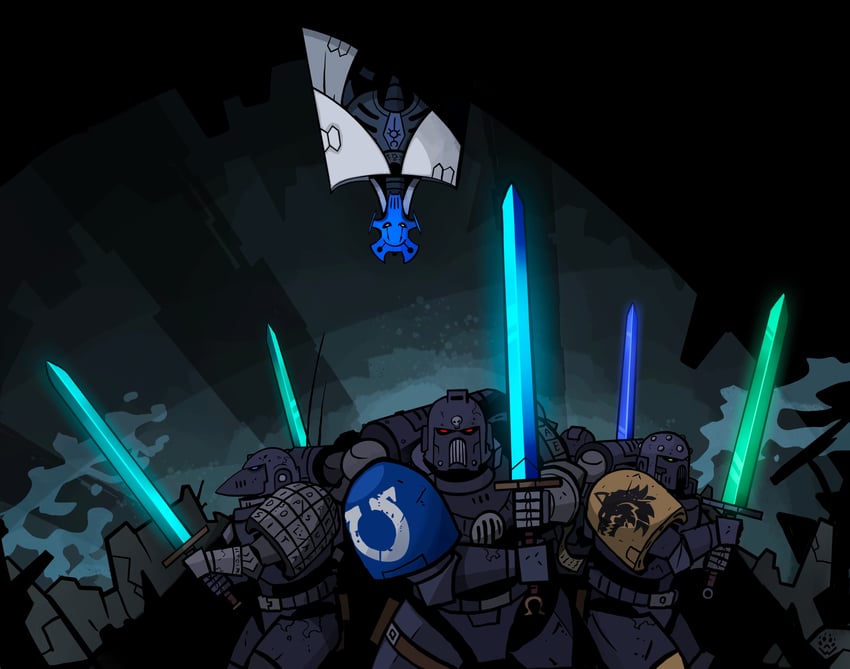adeptus astartes and general grievous (star wars and 2 more) drawn by wolfdawg_art