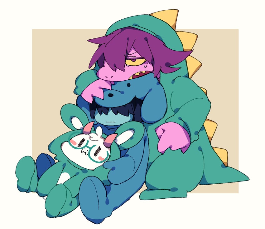 kris, ralsei, and susie (deltarune) drawn by nikorashi-ka