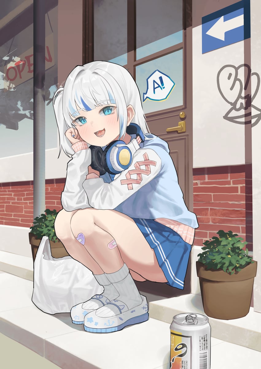 gawr gura (hololive and 1 more) drawn by mucheng