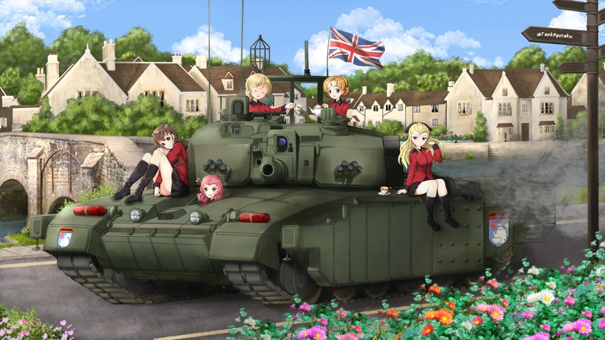darjeeling, orange pekoe, rosehip, assam, and rukuriri (girls und panzer) drawn by tank_ryousaku