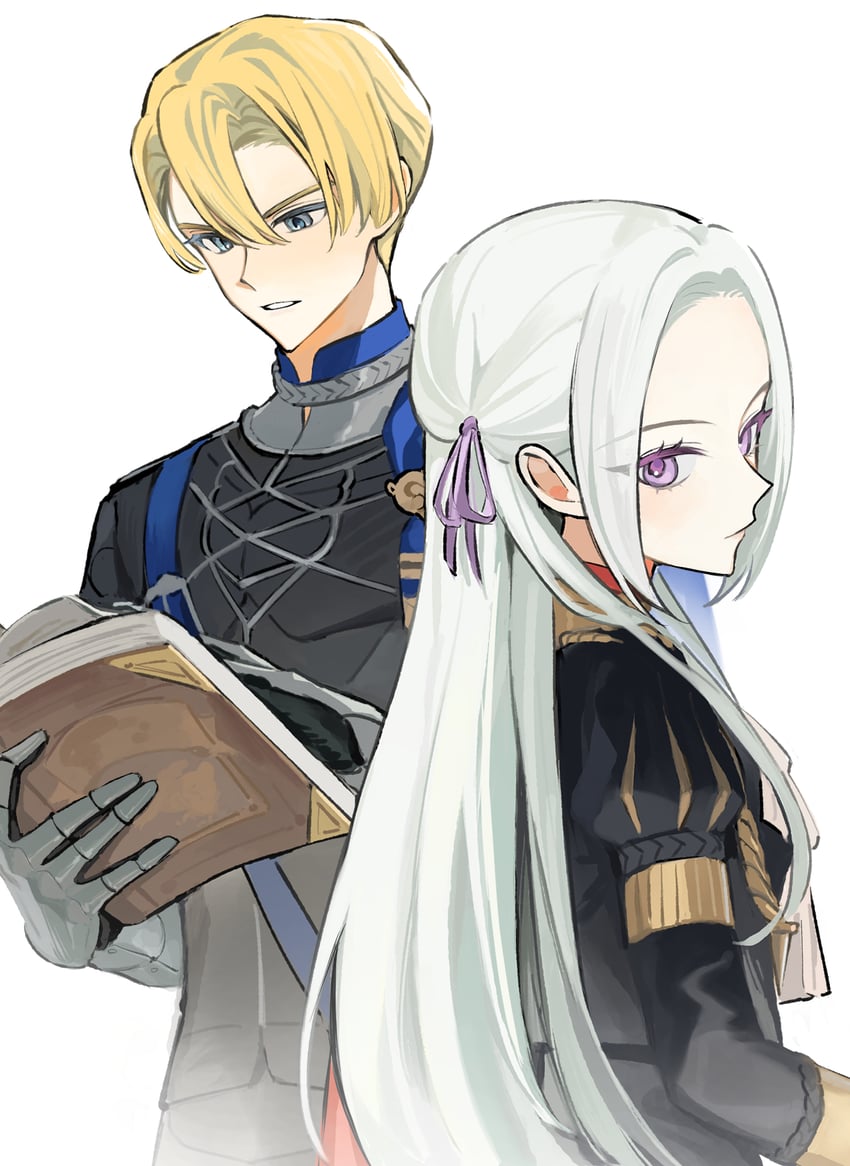 edelgard von hresvelg and dimitri alexandre blaiddyd (fire emblem and 1 more) drawn by ikaikakka