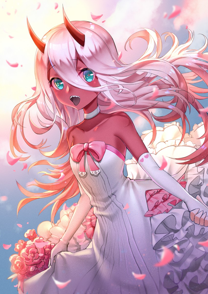 zero two (darling in the franxx) drawn by mo_xiaoxue