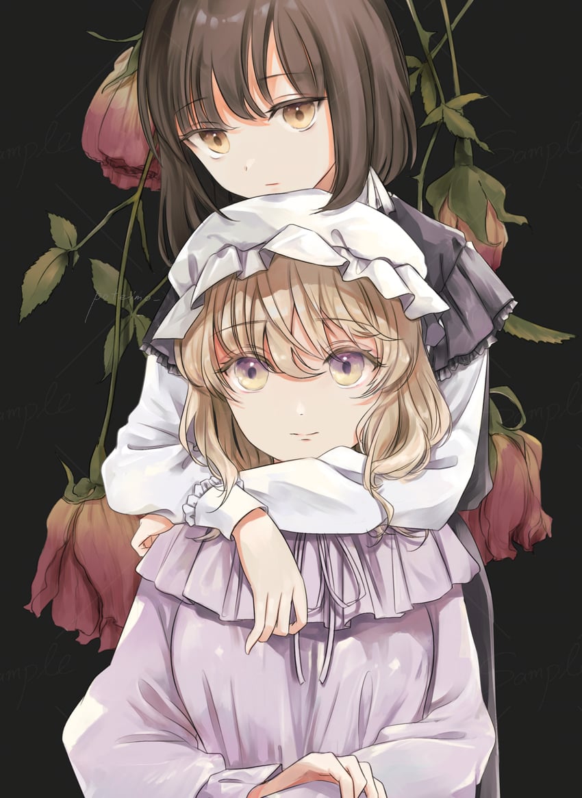 usami renko and maribel hearn (touhou) drawn by poteimo_(poteimo622)