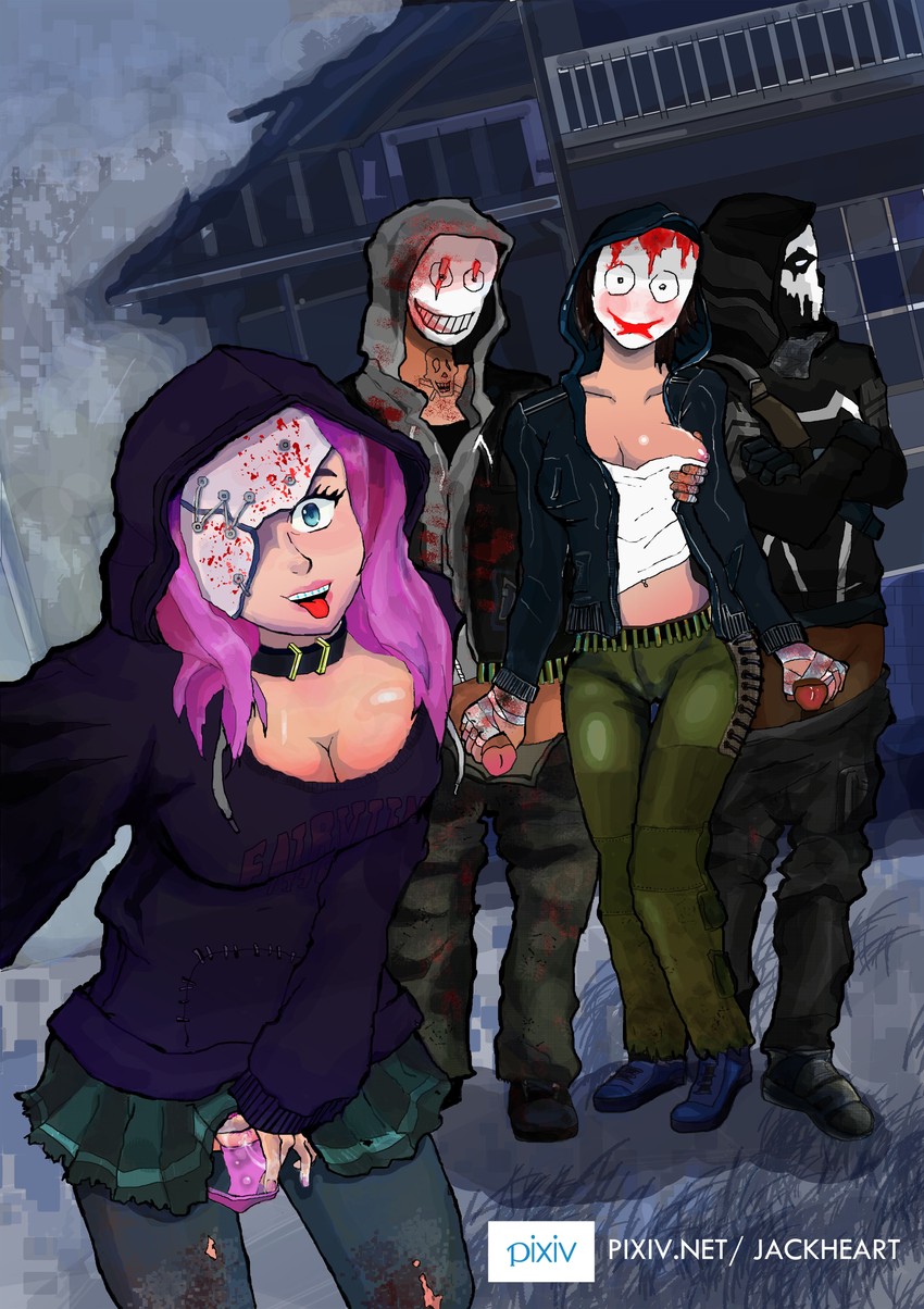 frank morrison, susie lavoie, julie kostenko, and joey cadogan (dead by daylight) drawn by jackheart
