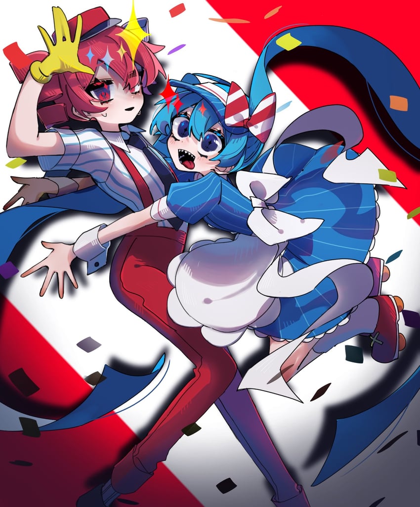 hatsune miku and kasane teto (vocaloid and 2 more) drawn by ksn_htn