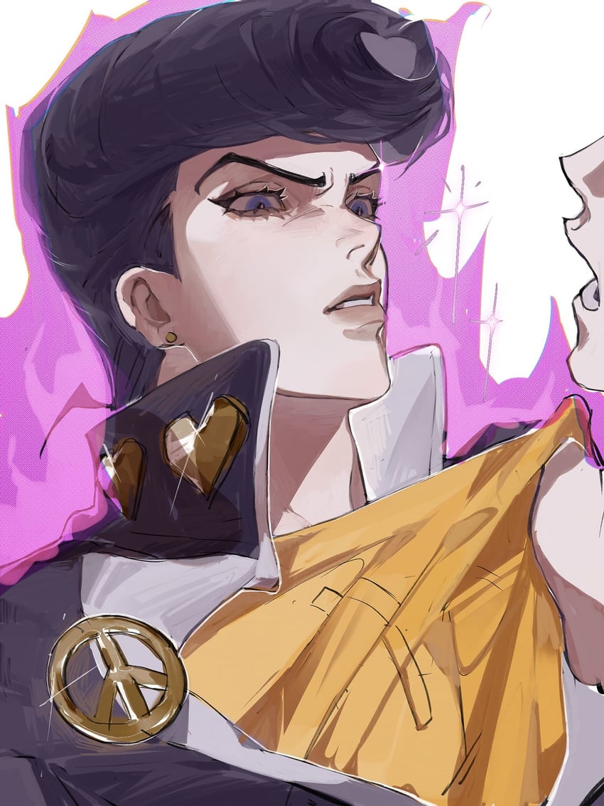 higashikata josuke (jojo no kimyou na bouken and 1 more) drawn by puppetjackmj