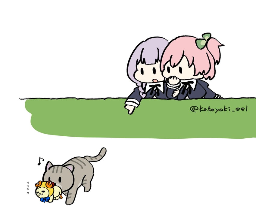 hitotsuyanagi riri, hitotsuyanagi yuri, and charmy (assault lily) drawn by kabayaki_(kabayaki_eel)
